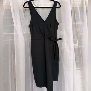 A New Day | Sleeveless Wrap Mini Little Black Dress, Women’s Medium